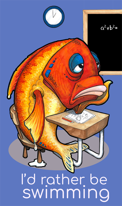 Fish sat at school