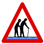 Threshold set road warning sign